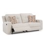 Fabric reclining condo sofa