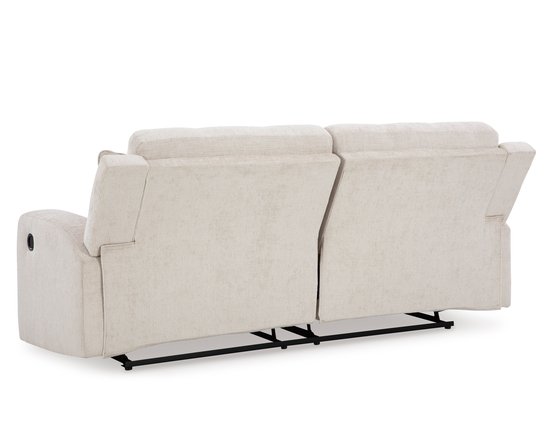 Fabric reclining condo sofa