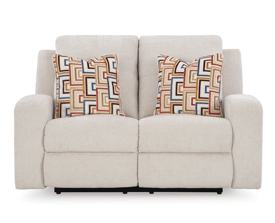 Fabric reclining loveseat
