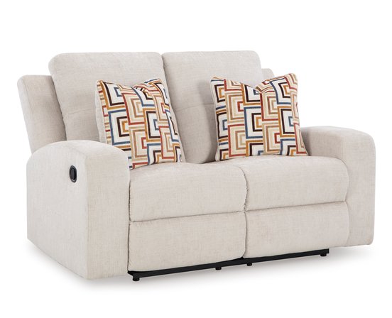 Fabric reclining loveseat