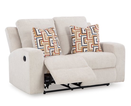 Fabric reclining loveseat