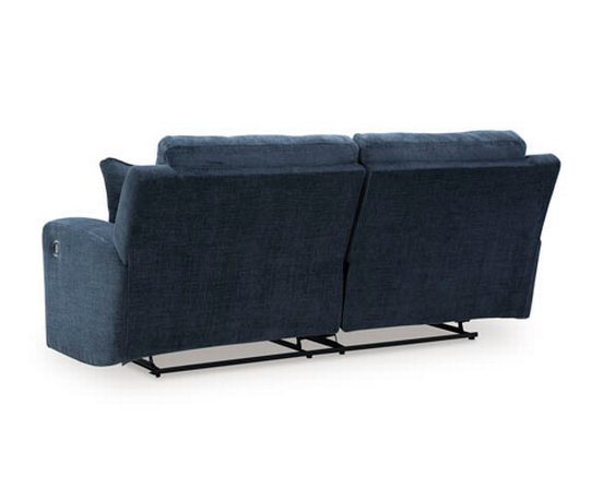Fabric reclining condo sofa