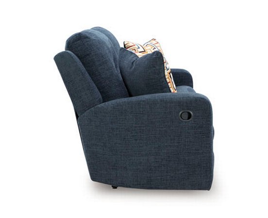 Fabric reclining condo sofa