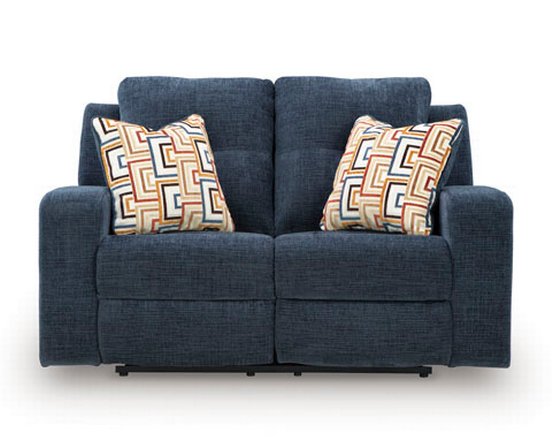 Fabric reclining loveseat