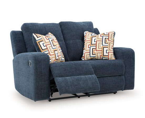 Fabric reclining loveseat