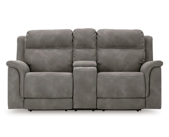 Fabric reclining loveseat