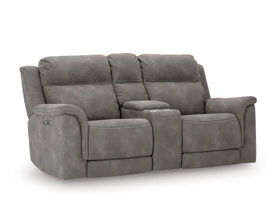 Fabric reclining loveseat