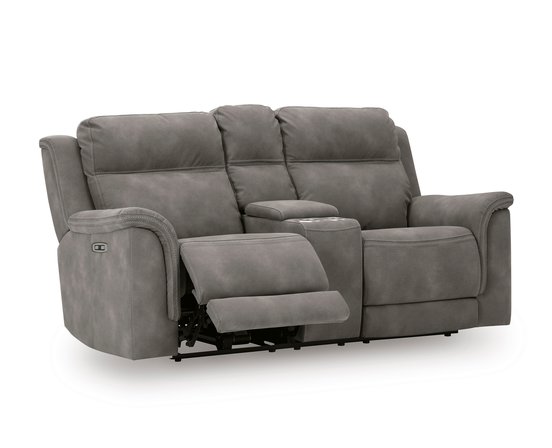 Fabric reclining loveseat