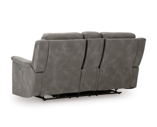 Fabric reclining loveseat