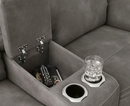 Fabric reclining loveseat