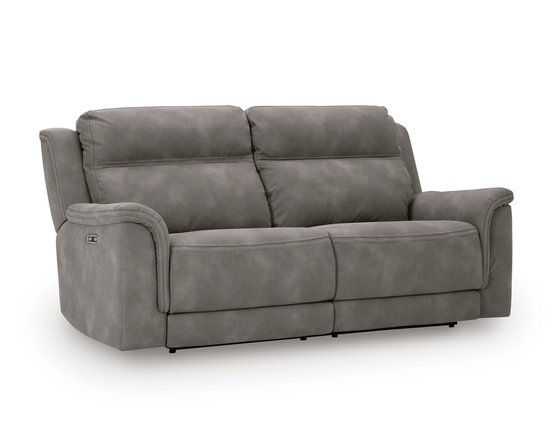 Fabric reclining condo sofa