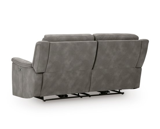 Fabric reclining condo sofa
