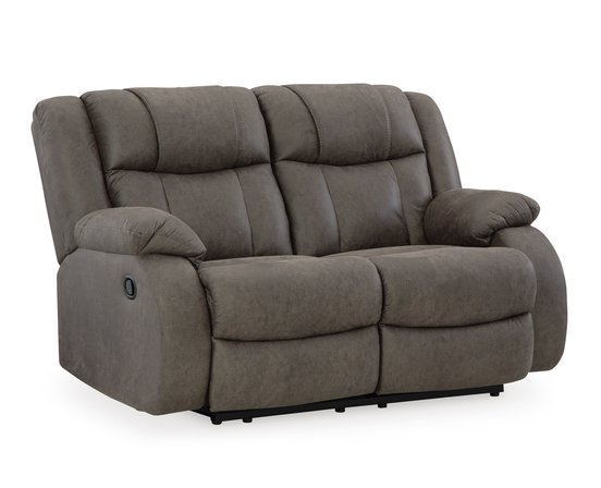 Fabric reclining loveseat