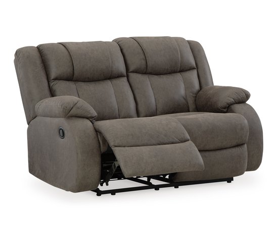 Fabric reclining loveseat