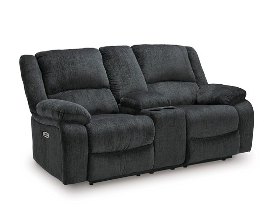 Fabric reclining loveseat