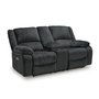 Fabric reclining loveseat