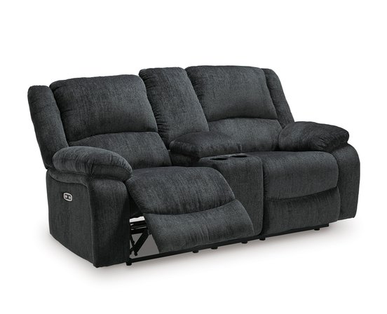 Fabric reclining loveseat