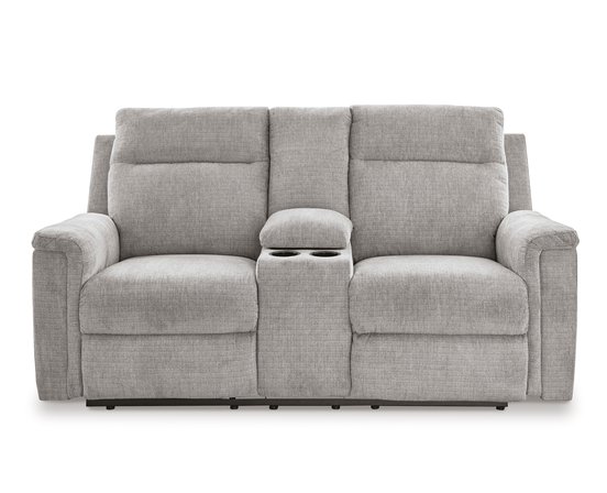 Fabric reclining loveseat