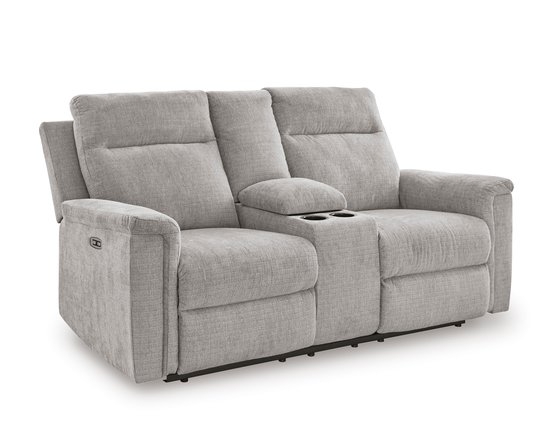 Fabric reclining loveseat