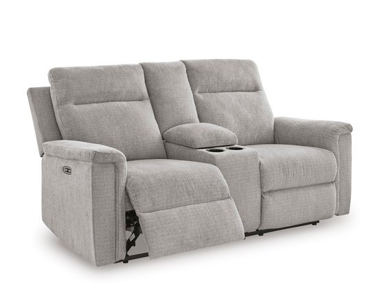 Fabric reclining loveseat