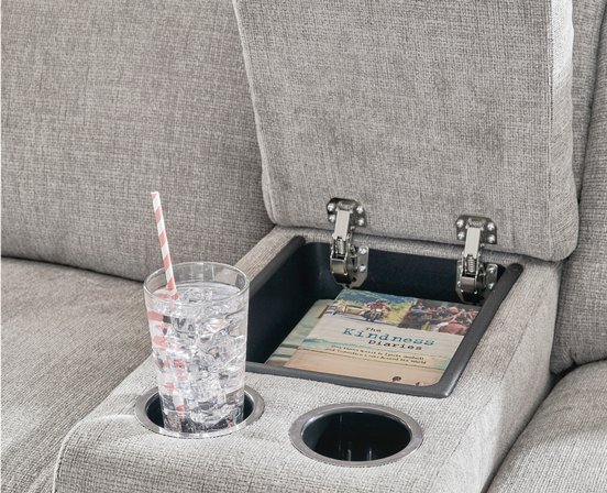 Fabric reclining loveseat