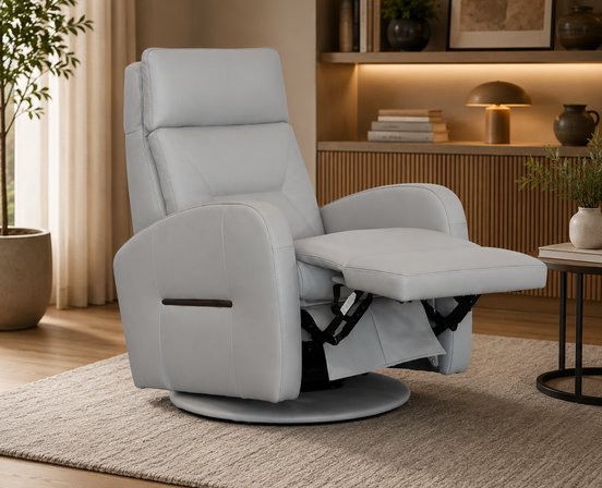Small Power Reclining Leather armchair by Fornirama