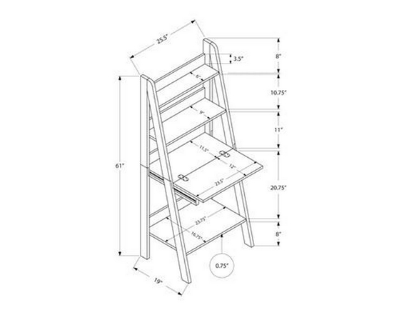 Ladder Style Office Desk by Monarch