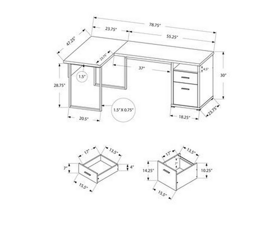 L-Shaped Desk by Monarch