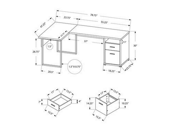 L-Shaped Desk by Monarch