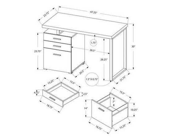 Computer Desk With Storage by Monarch