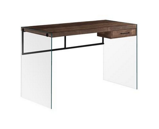 Tempered Glass Office Desk by Monarch