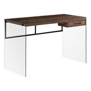 Tempered Glass Office Desk by Monarch
