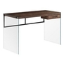 Tempered Glass Office Desk by Monarch
