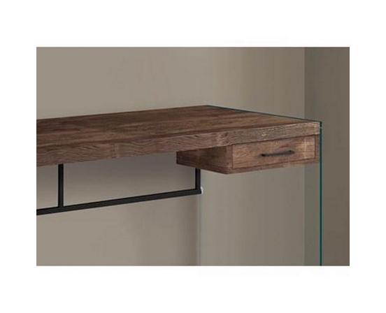 Tempered Glass Office Desk by Monarch