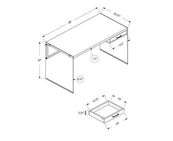 Tempered Glass Office Desk by Monarch