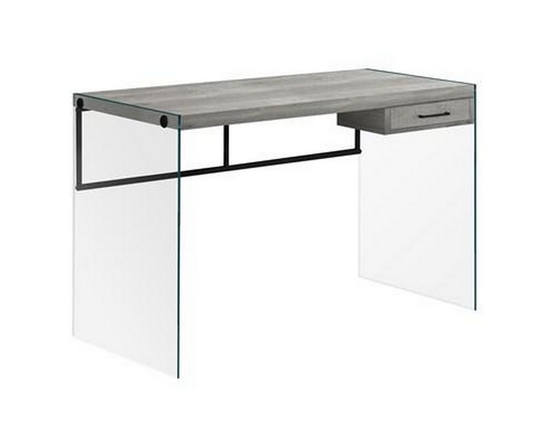 Tempered Glass Office Desk by Monarch