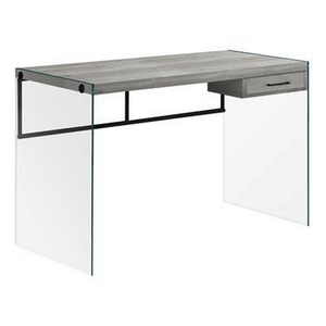 Tempered Glass Office Desk by Monarch