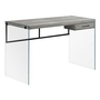 Tempered Glass Office Desk by Monarch