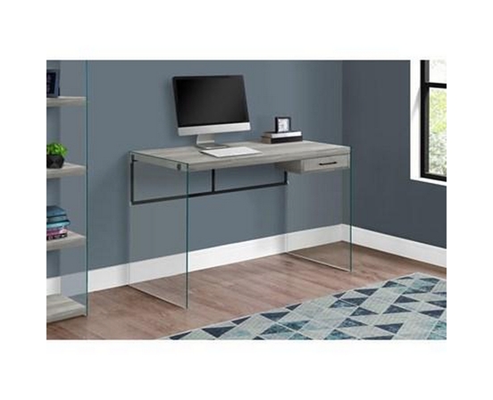 Tempered Glass Office Desk by Monarch