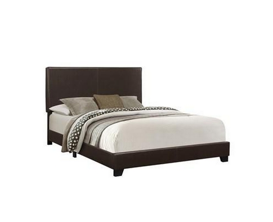 Queen Upholstered Panel Bed by Monarch