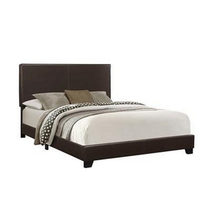 Queen Upholstered Panel Bed by Monarch