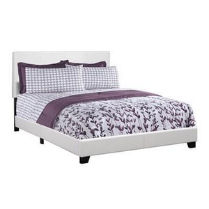 Queen Upholstered Panel Bed by Monarch