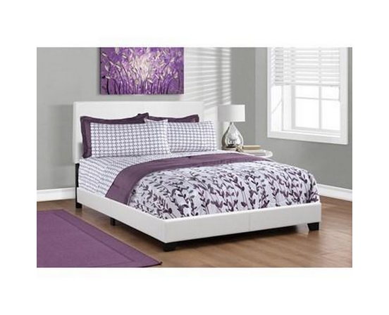 Queen Upholstered Panel Bed by Monarch