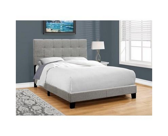 Full Upholstered Panel Bed by Monarch