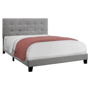 Queen Upholstered Panel Bed by Monarch