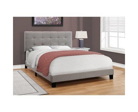 Queen Upholstered Panel Bed by Monarch