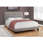 Queen Upholstered Panel Bed by Monarch