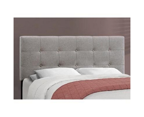 Queen Upholstered Panel Bed by Monarch