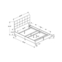 Queen Upholstered Panel Bed by Monarch