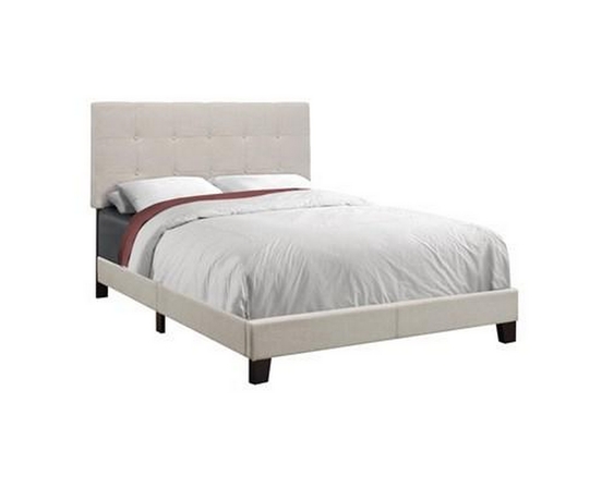 Full Upholstered Panel Bed by Monarch